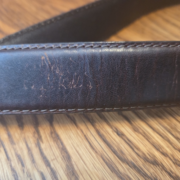 VINTAGE WOOLRICH Womens Beaded Brown Leather Brass Buckle Small - Picture 11 of 11